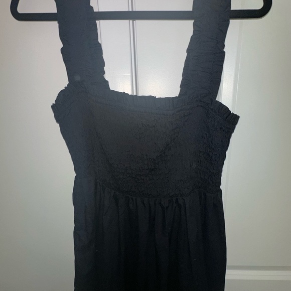 🖤 Abercrombie Smocked Bodice Mini Dress XL | Tiered A-Line Summer Dress - Picture 5 of 6